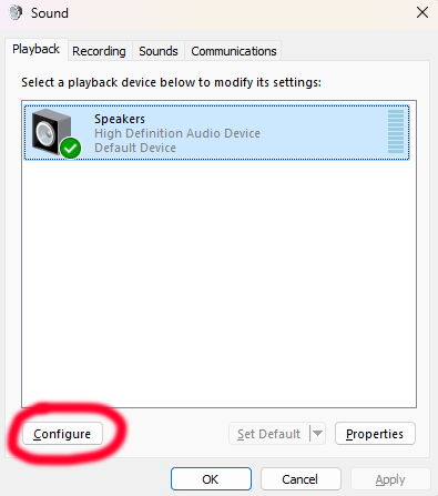 Windows 11 sound settings configure speakers