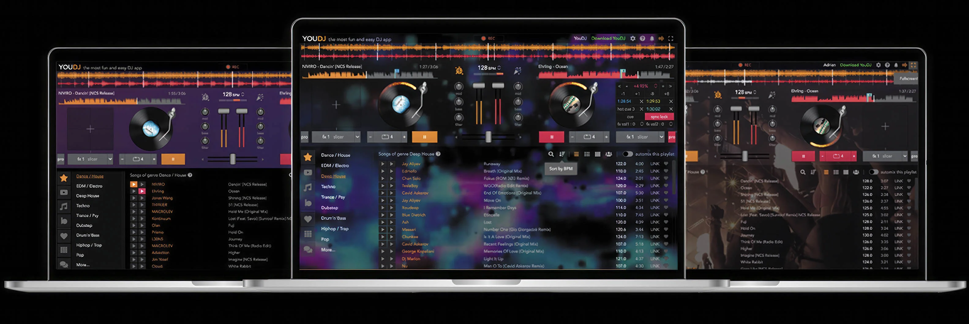 Laptops with YouDJ application