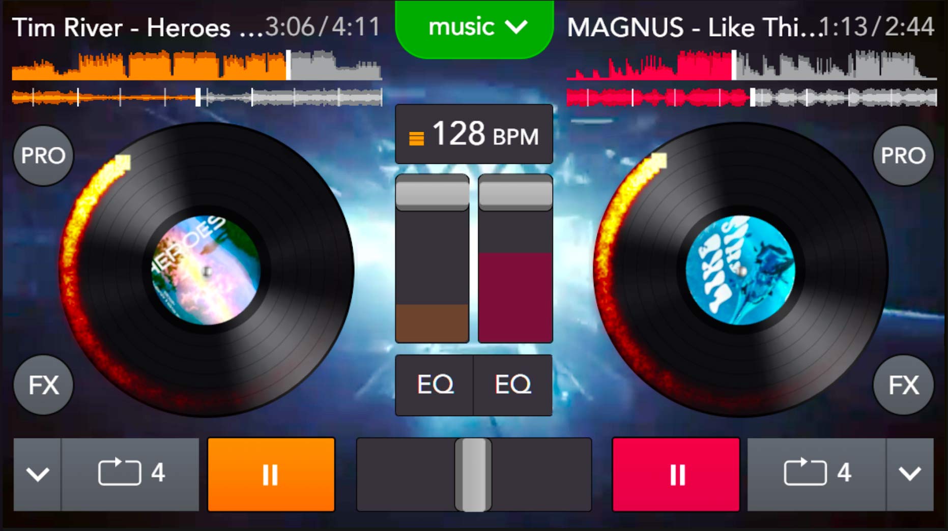 YouDJ mobile app for iOS and Android