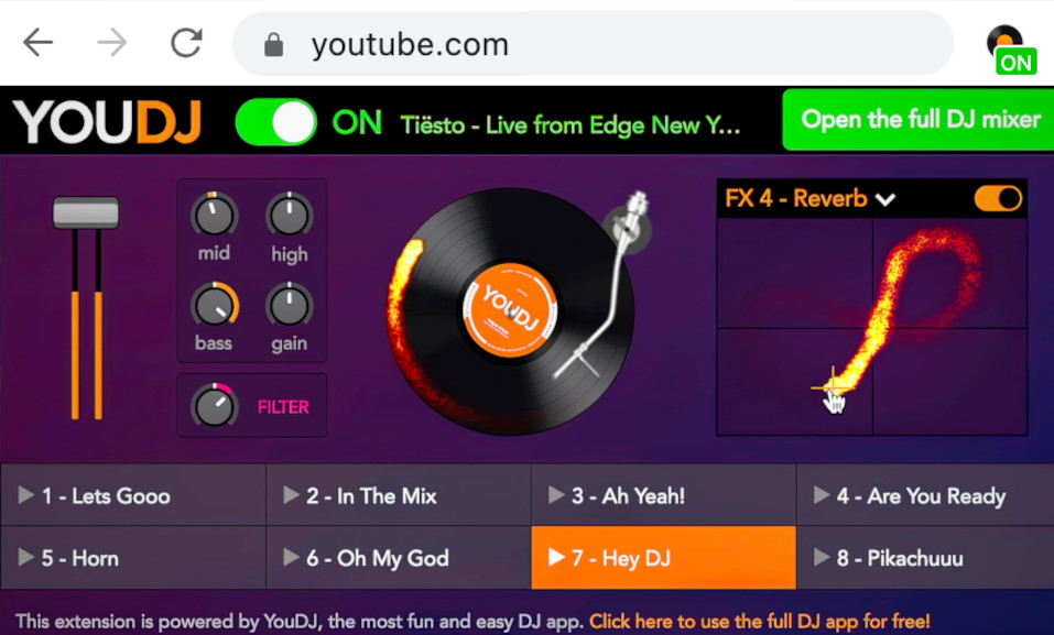YouDJ Google Chrome extension